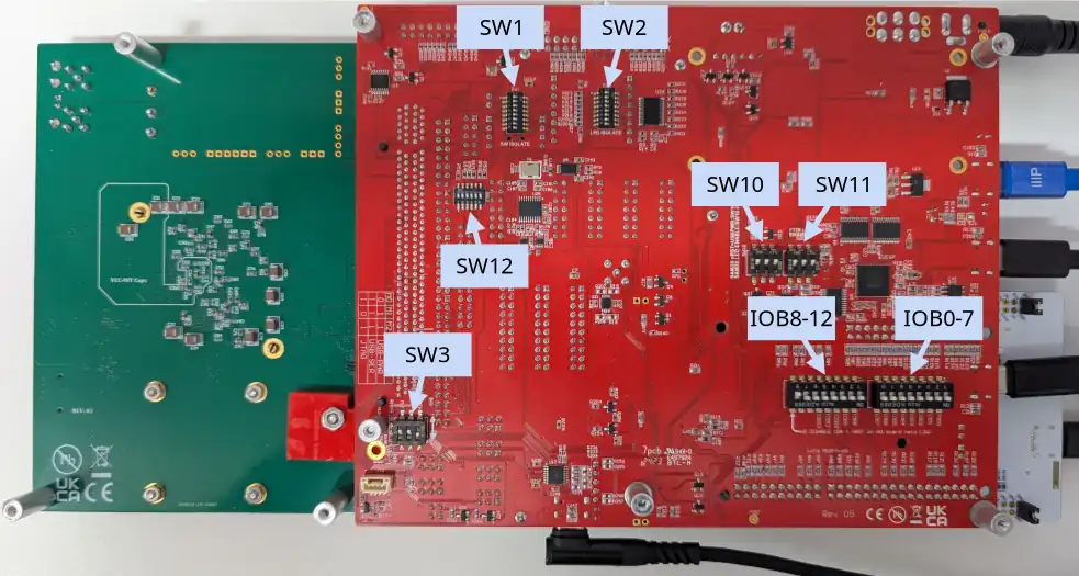 bottom view of the CW340 board