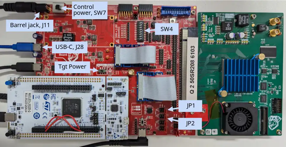 top view of the CW340 board